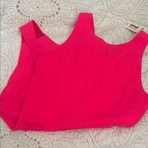 NWT AERIE Smoothez Thong Bodysuit Shaping Neon Pink Size Large Racerback Stretch